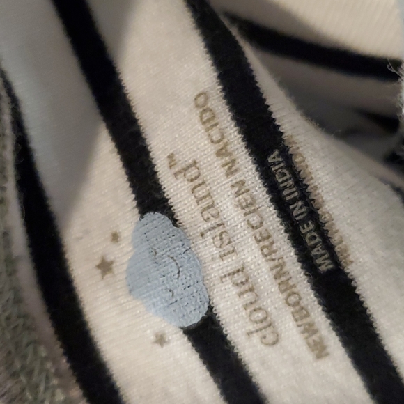Cloud island new born footie pajamas. Grey and black stripes. - Picture 3 of 4